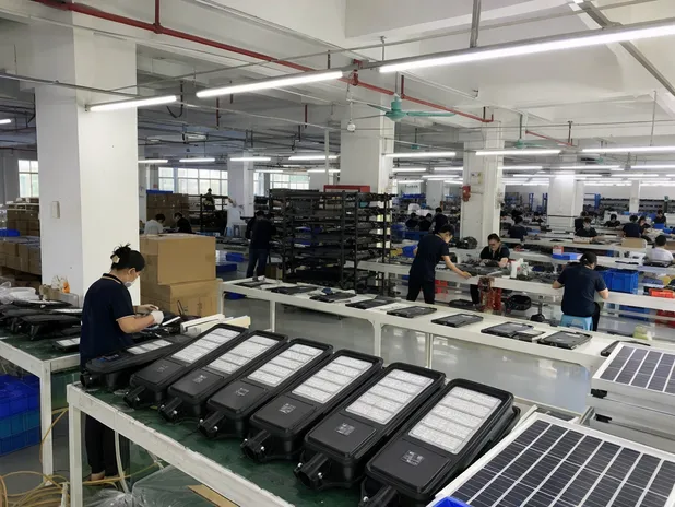 JXSOL in-house solar lighting production and assembly line