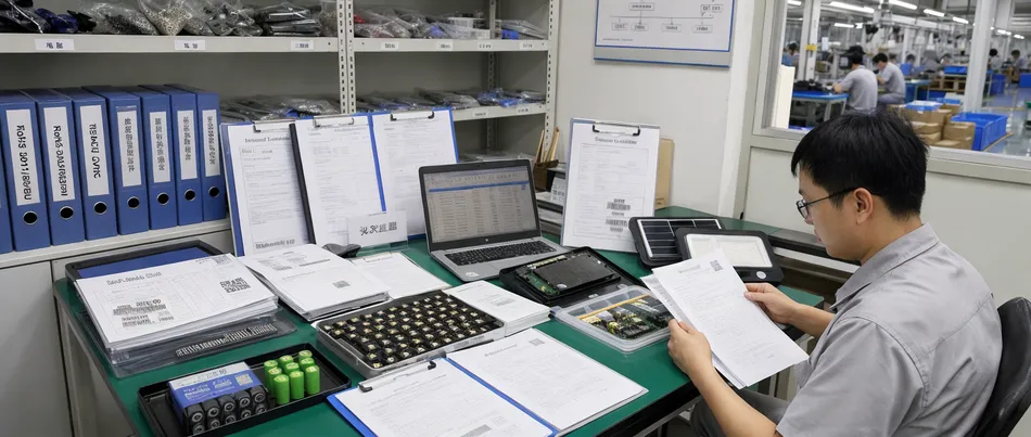 Component-level RoHS compliance traceability documentation at JXSOL factory