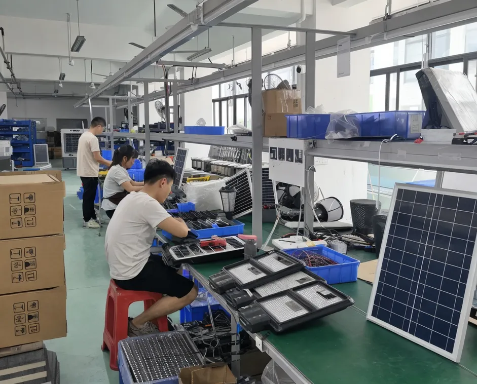 JXSOL solar lighting factory production floor in Guzhen Town, Zhongshan