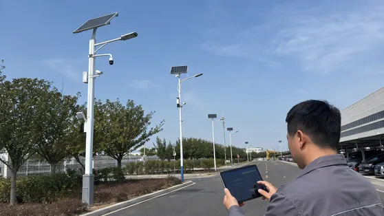 Smart solar lighting systems with IoT remote monitoring and sensor integration