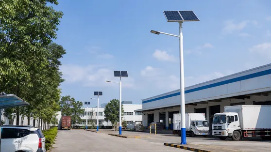 Solar parking lot and area lighting for commercial and logistics applications