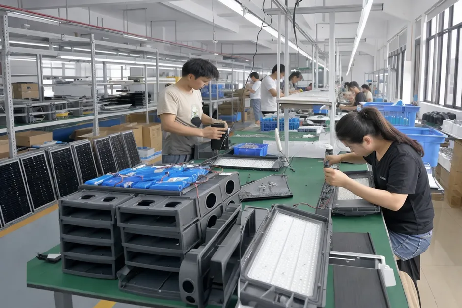JXSOL solar lighting factory production lines for OEM and ODM manufacturing