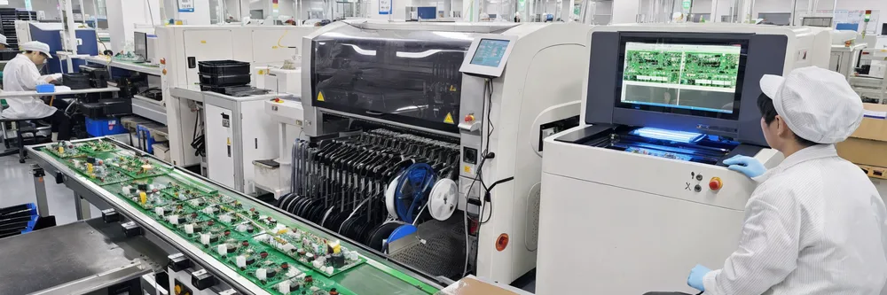 Controller board SMT assembly and automated optical inspection on the JXSOL manufacturing line