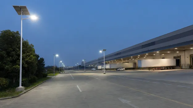 Industrial park and logistics yard solar street lighting with dimming schedule optimization