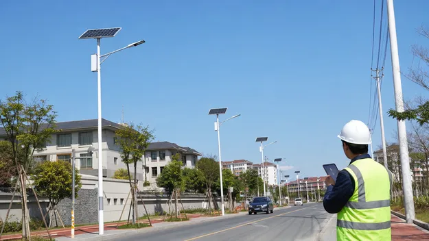 Municipal road and street upgrade with IoT solar street lights and remote monitoring