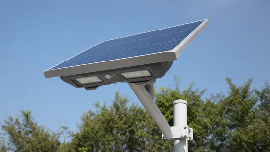 Complete smart solar lighting system — all-in-one integrated unit with solar panel, battery, LED, and controller