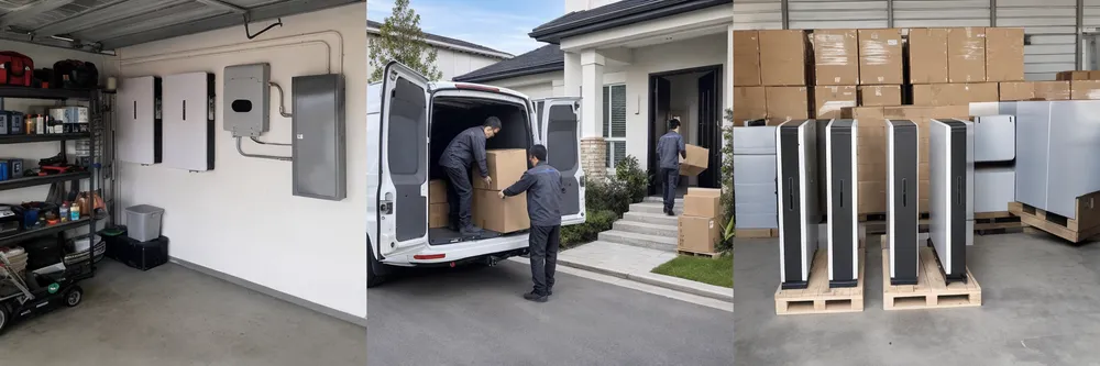 Residential battery backup systems deployed across different market segments including solar installer programs and regional distribution