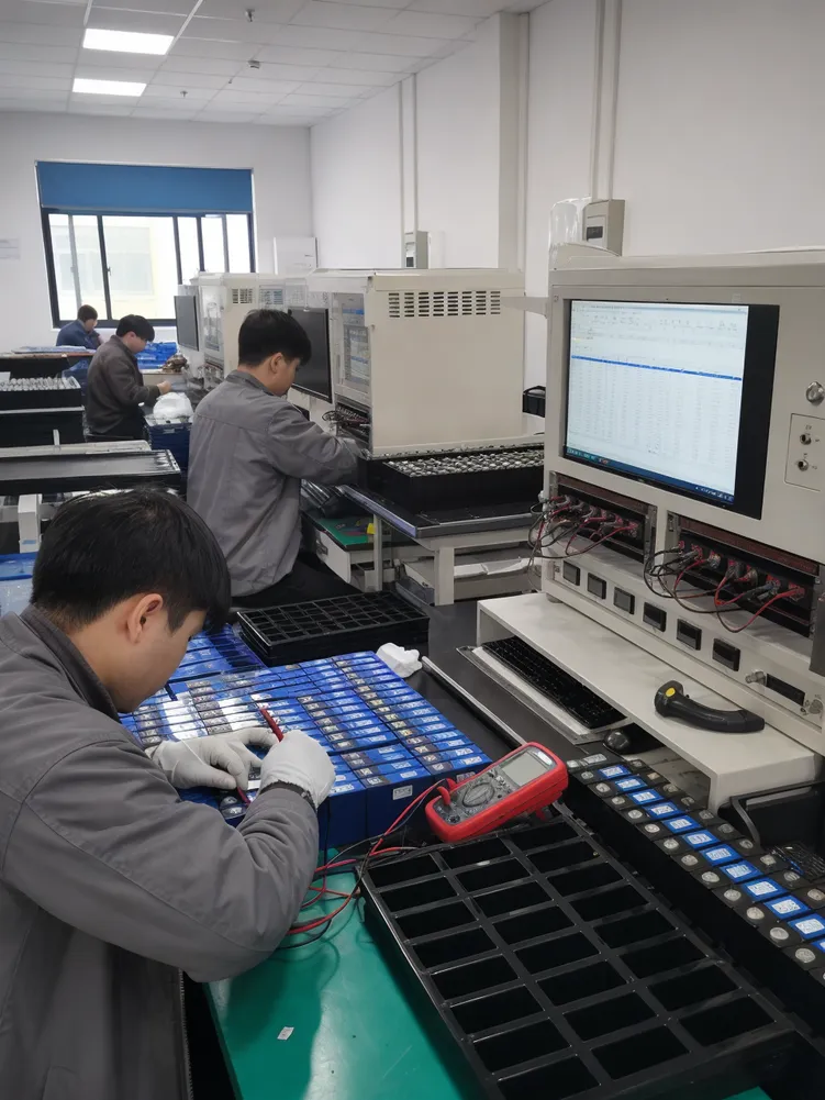 Battery cell matching and inspection process at JXSOL factory
