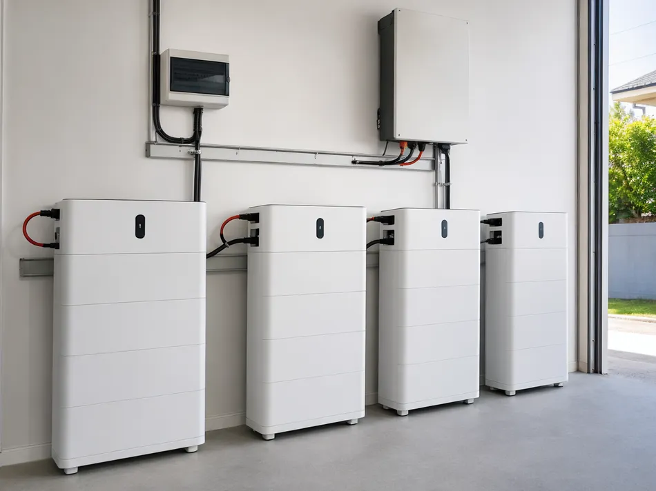 Modular battery expansion showing parallel configuration of multiple battery units
