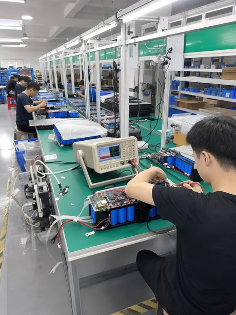 Battery assembly line with in-line quality inspection