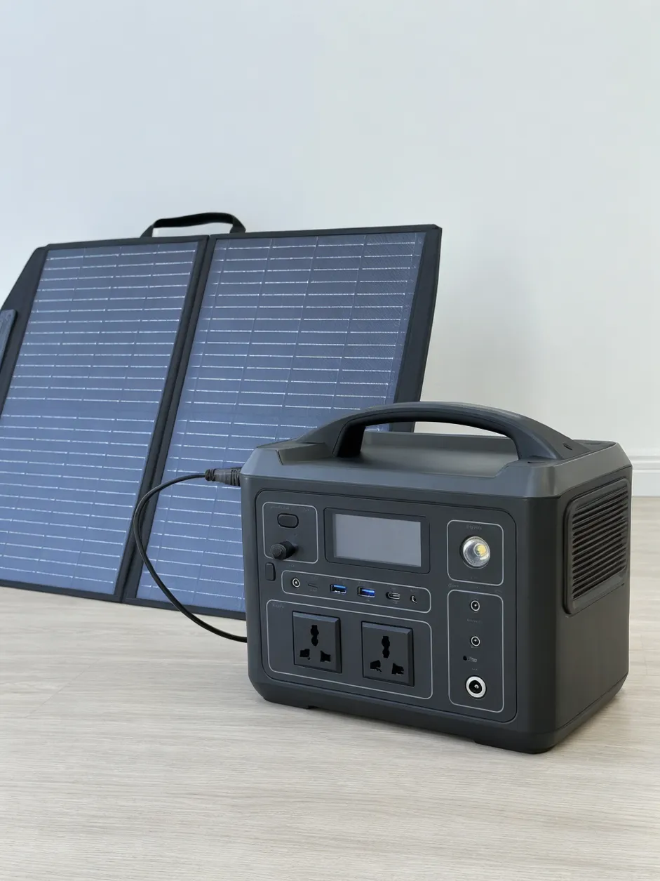 JXSOL portable solar battery with solar panel input and multi-port output for B2B catalog programs