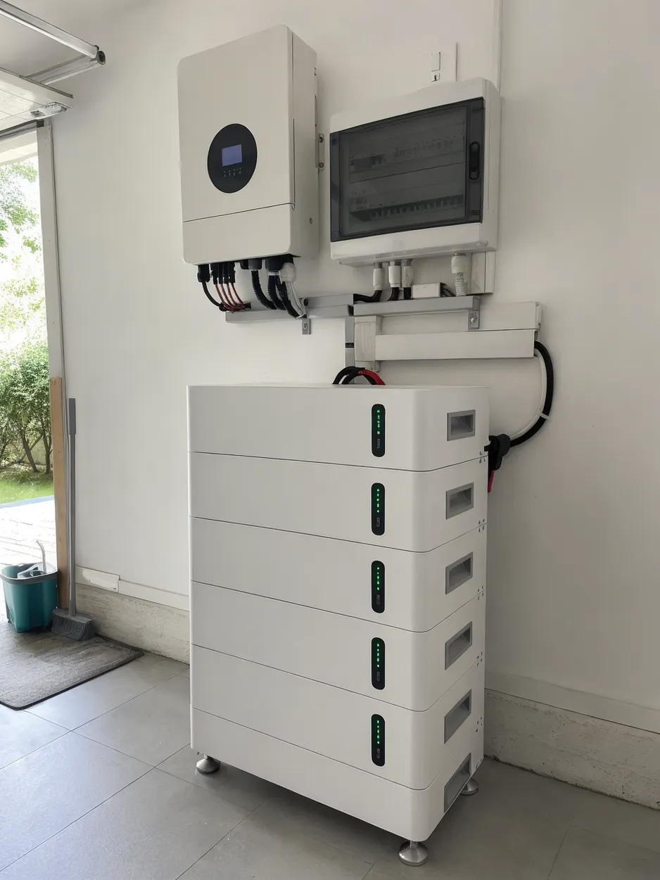 Stackable home battery modules configured in a residential installation setting