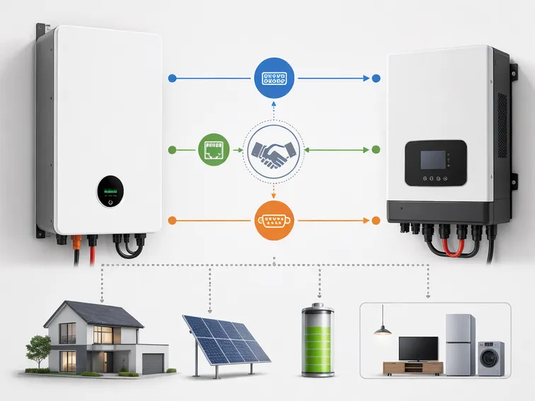 BMS to inverter communication protocol matching diagram for wall mounted LiFePO4 battery