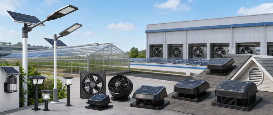 Mixed solar catalog program combining solar lighting and solar fans from one factory