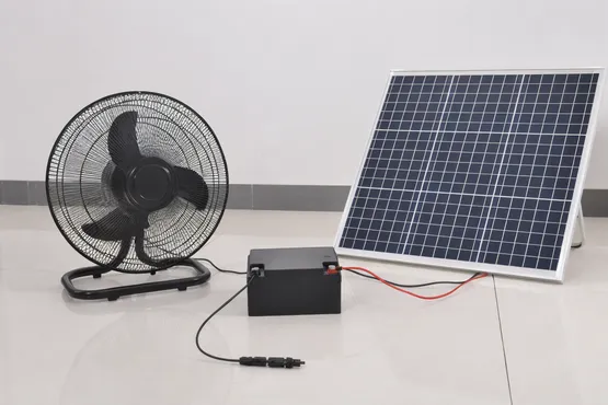 Solar powered fan with matched panel and battery configuration