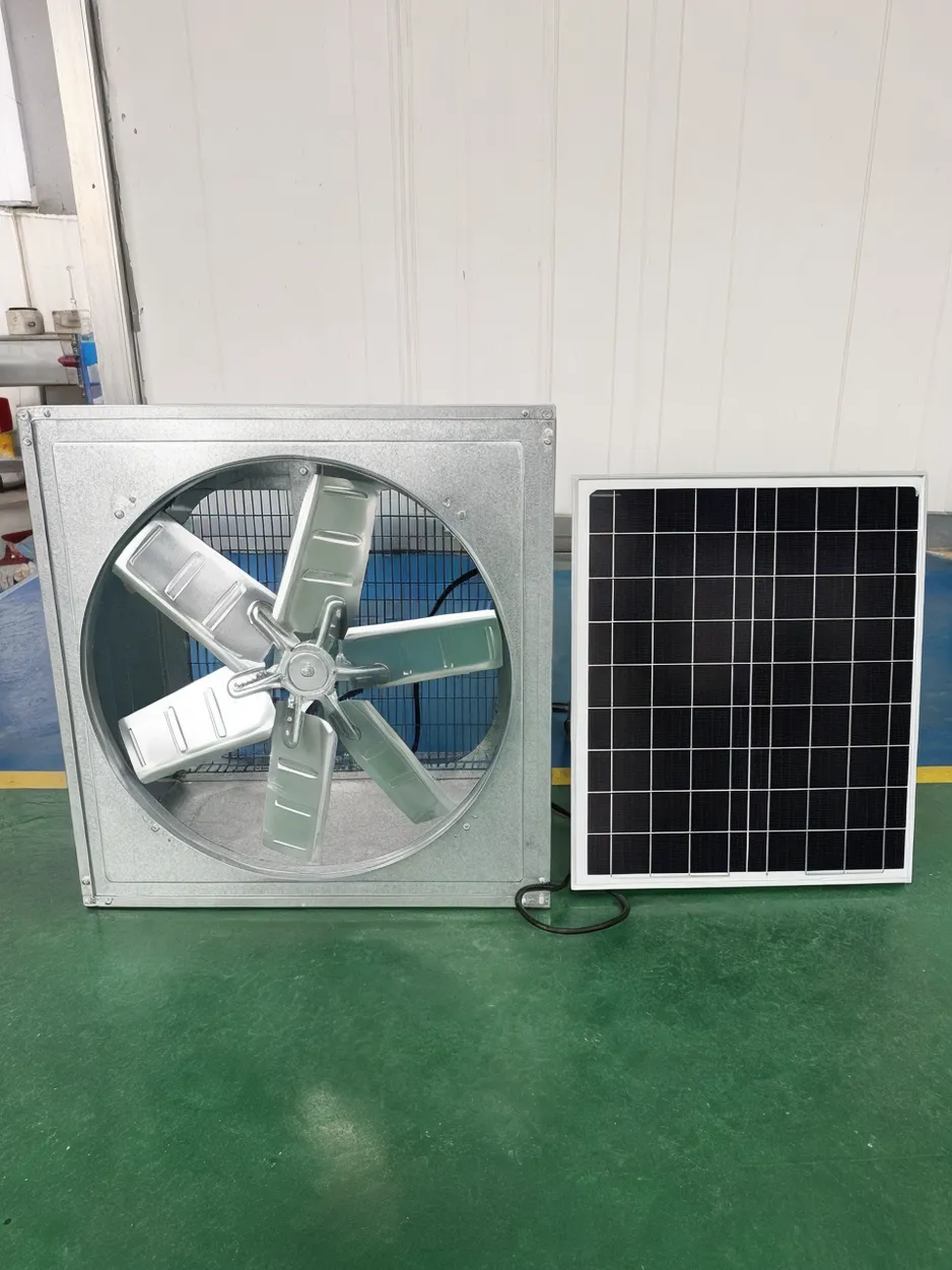 JXSOL solar exhaust fan with galvanized steel housing and matched solar panel for fixed daytime ventilation