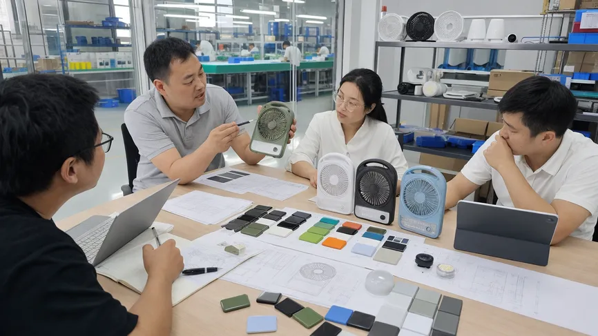 JXSOL OEM/ODM engineering review process for solar fan with LED light customization