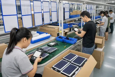 JXSOL solar lighting factory pre-shipment inspection line