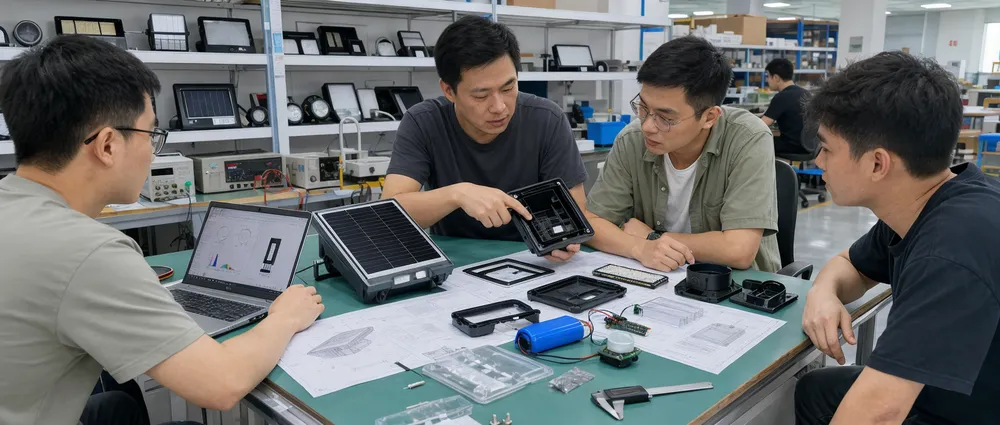 JXSOL OEM/ODM waterproof solar security light configuration and engineering review process