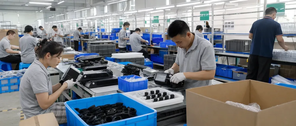 JXSOL waterproof solar security light assembly and IP67 inspection production line