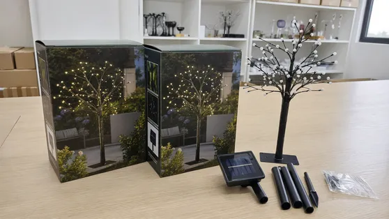 Private label solar tree light product packaging for e-commerce