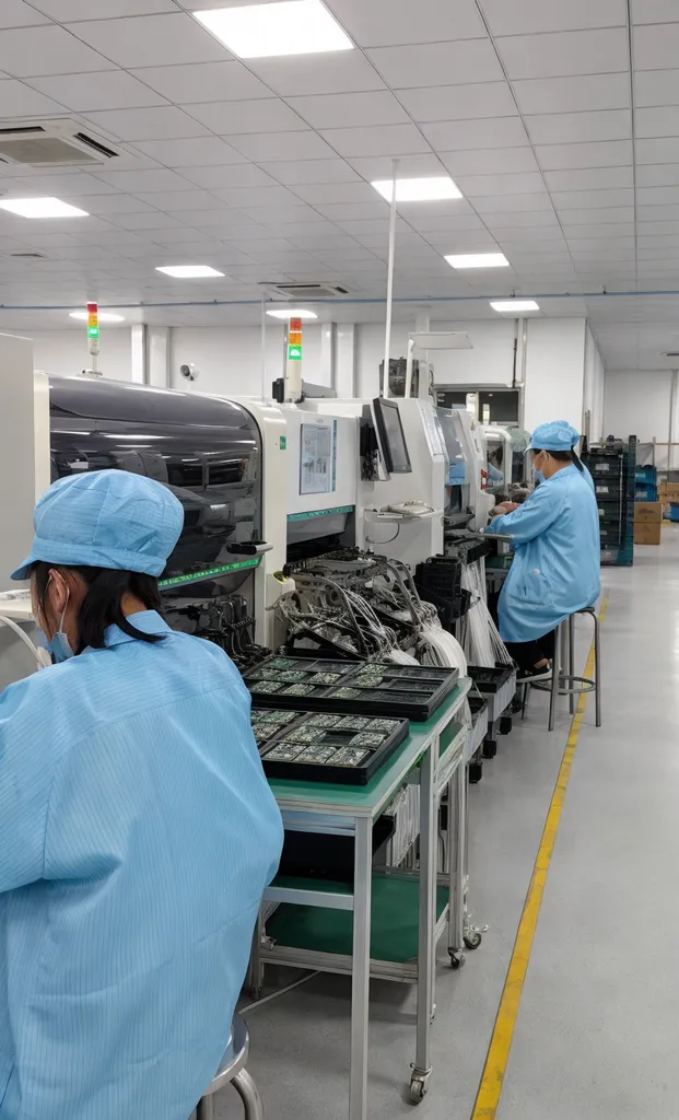 JXSOL solar lighting factory production line in Guzhen Town showing automated SMT assembly