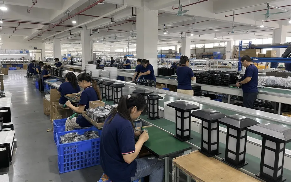 JXSOL solar lighting factory production floor in Guzhen Town, Zhongshan