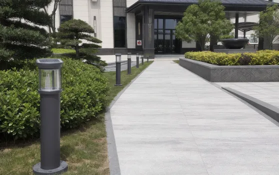 Solar bollard lights for commercial landscapes, hotel grounds and plazas