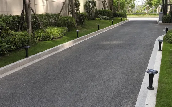 Solar driveway lights for entry routes and private road edge marking