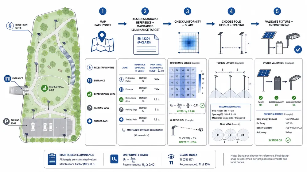 How to Design Solar Park Lighting That Meets Safety Standards and Lasts Through Winter