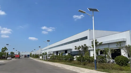 Solar road lights installed at commercial industrial park