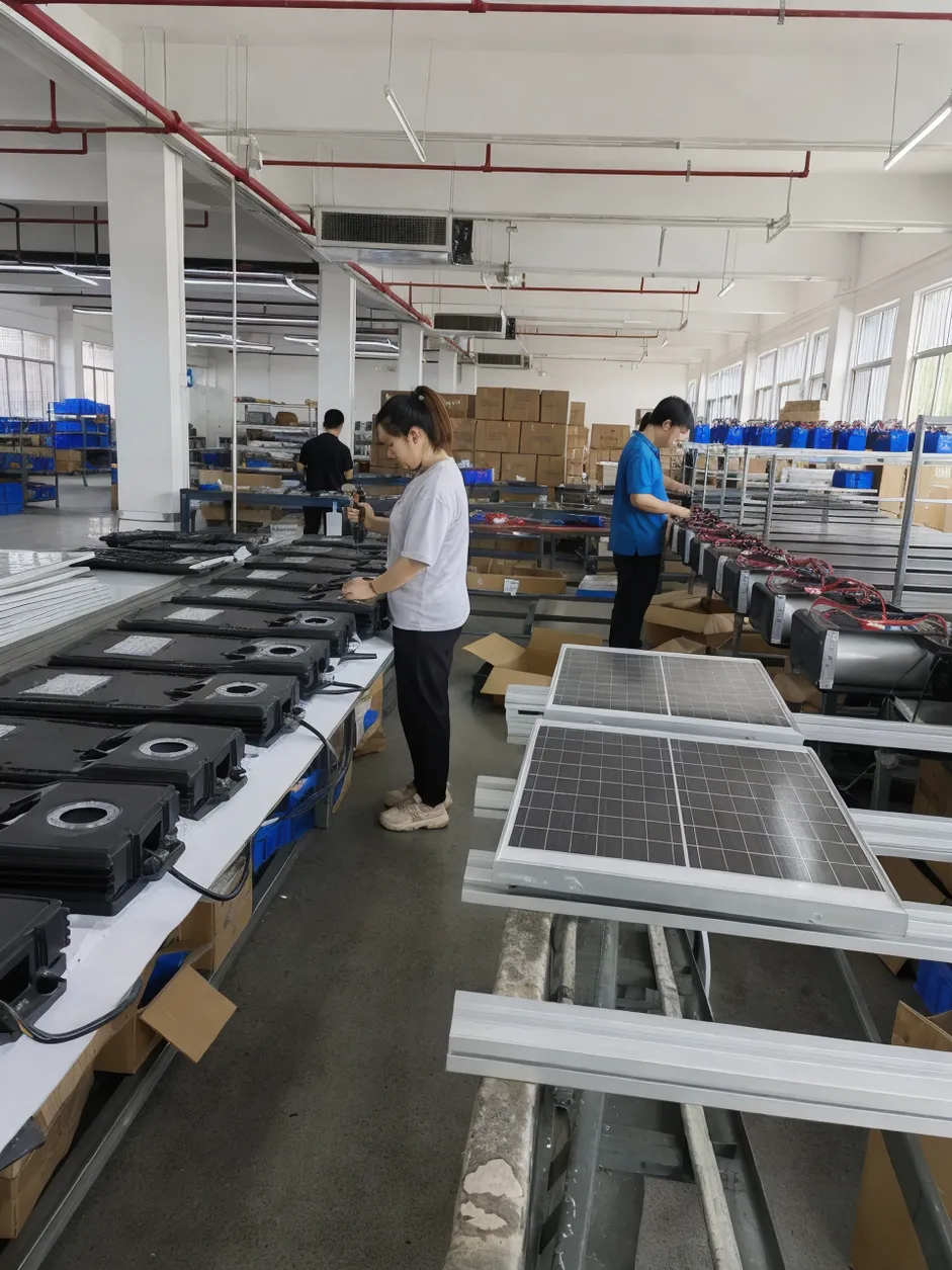 JXSOL solar street light factory production line in Zhongshan, Guangdong