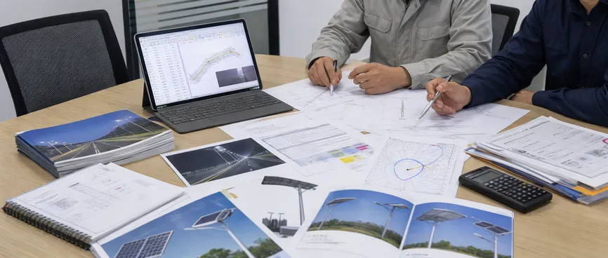 Technical bid documentation for solar highway lighting versus grid-connected alternative