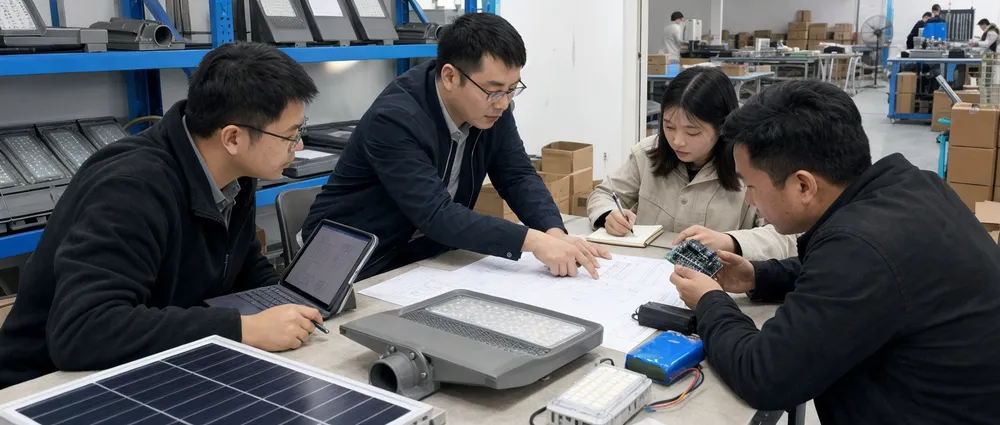 Engineering review process for OEM/ODM solar road light projects confirming configuration before production