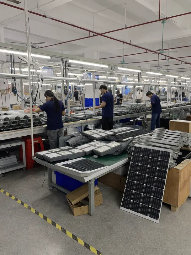 JXSOL solar street light production line in Guzhen Town factory