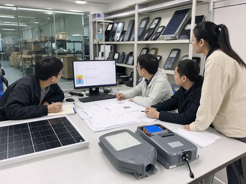 Engineering review process for split solar street light battery and panel sizing calculation