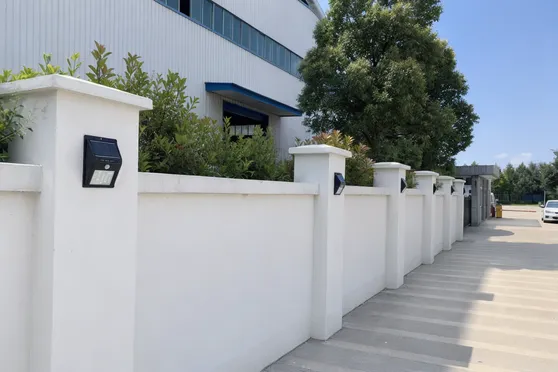 PIR motion sensor solar wall lights for security and perimeter applications