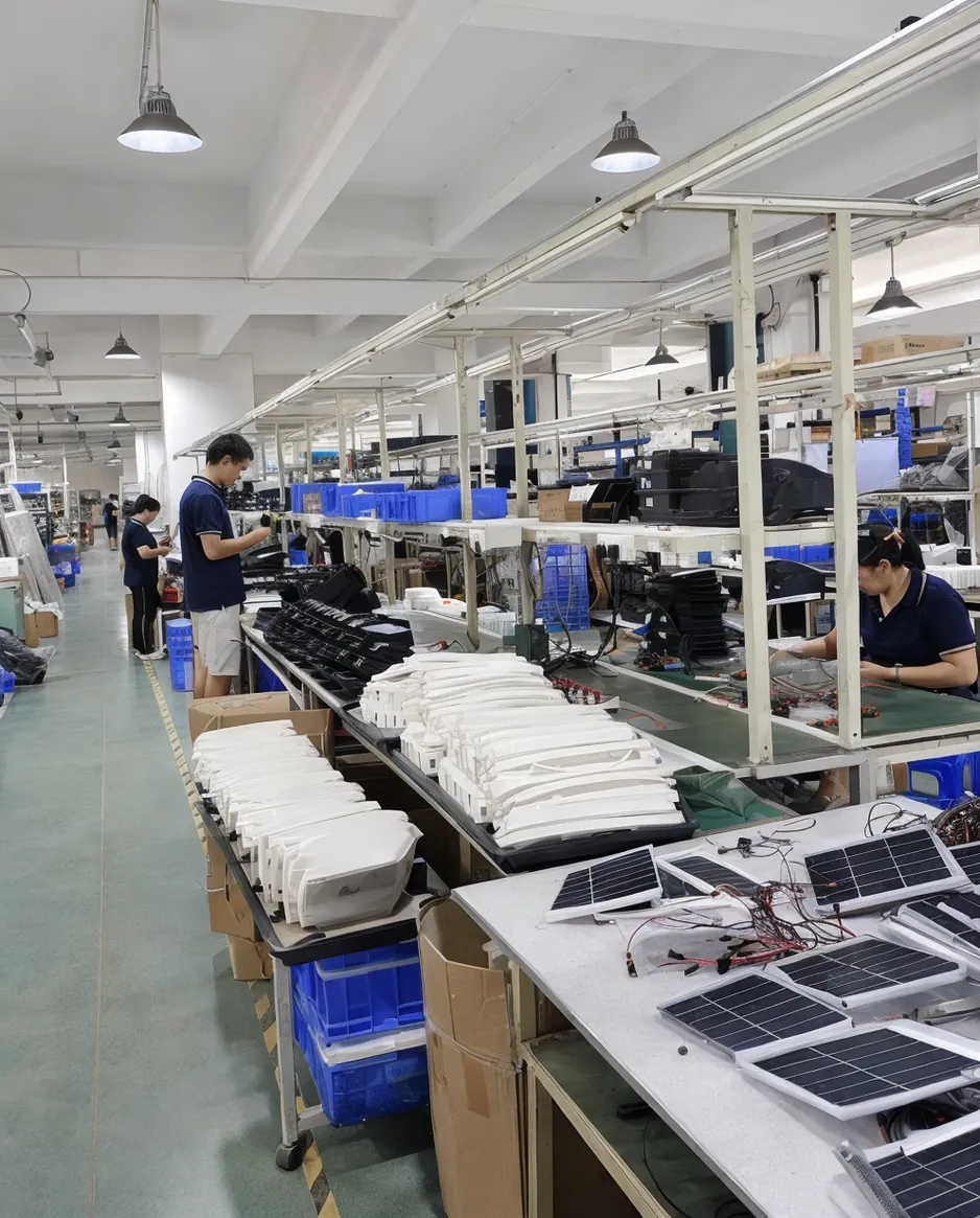 JXSOL solar wall lighting production facility in Guzhen Town, Zhongshan