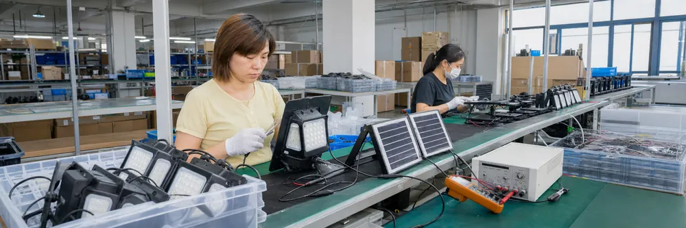 JXSOL 100% outgoing inspection line for solar wall lights with separate panel