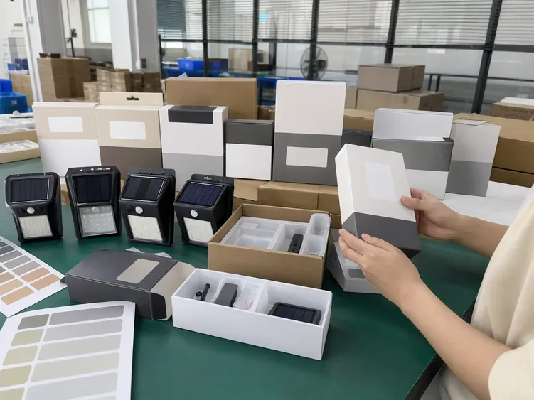OEM private label solar wall light packaging and custom branding options